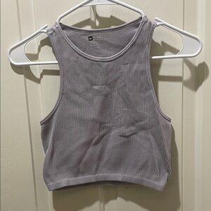 Women's Ribbed Gray Tank Top